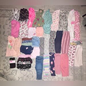 Mixed Bundle of 38 pc Baby Girl Clothes 12 - 18 Months EUC.